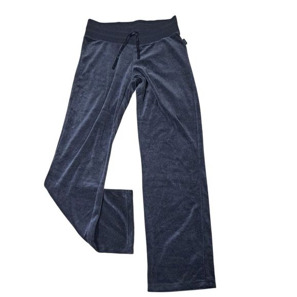 Calvin Klein Women's Charcoal Velour Straight Leg Drawstring Pants Size XS - Picture 1 of 8